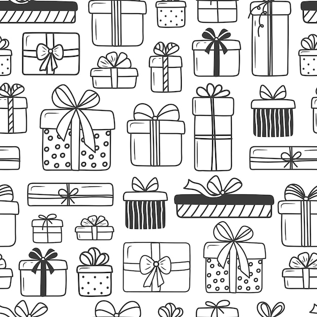 Premium Vector | Seamless pattern on a white background. gifts in ...