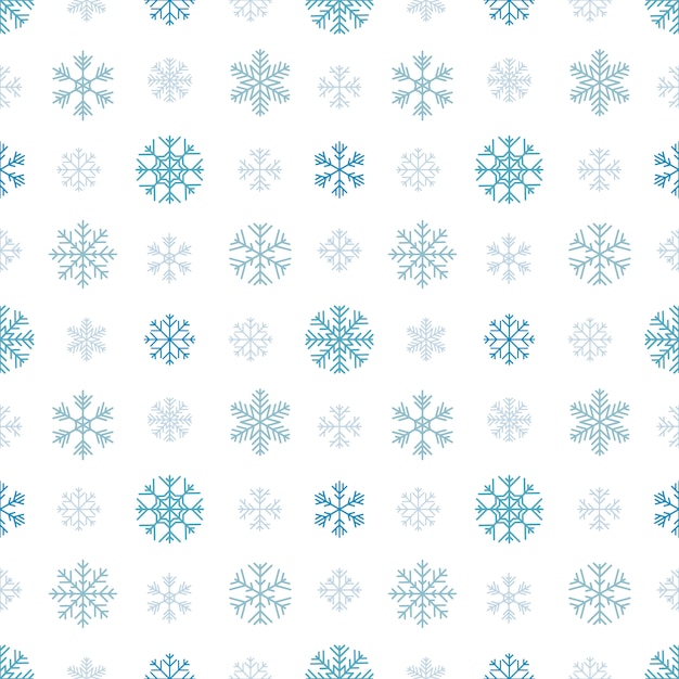 Premium Vector | Seamless pattern with blue snowflakes