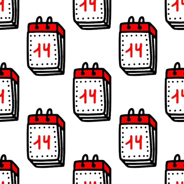Premium Vector | Seamless pattern with calendars with the inscription ...
