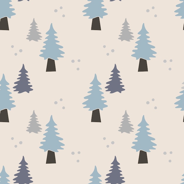 Premium Vector | Seamless pattern with christmas tree isolated on beige ...