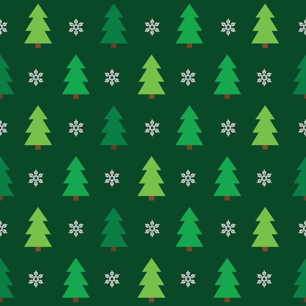 Premium Vector Seamless pattern with christmas tree and snowflake