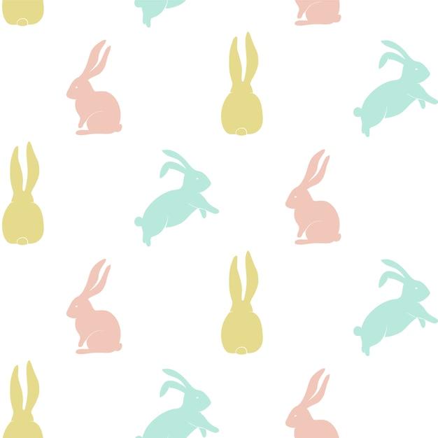 Download Seamless pattern with cute bunny silhouette.. Vector ...