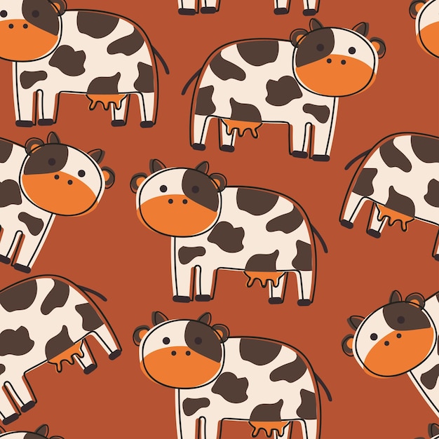 Premium Vector | Seamless pattern with cute cartoon animals for fabric ...