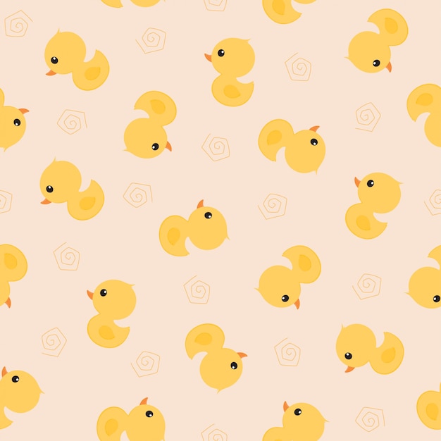 Premium Vector Seamless pattern with cute duck.