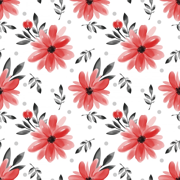 Premium Vector | Seamless pattern with cute flower on white background.