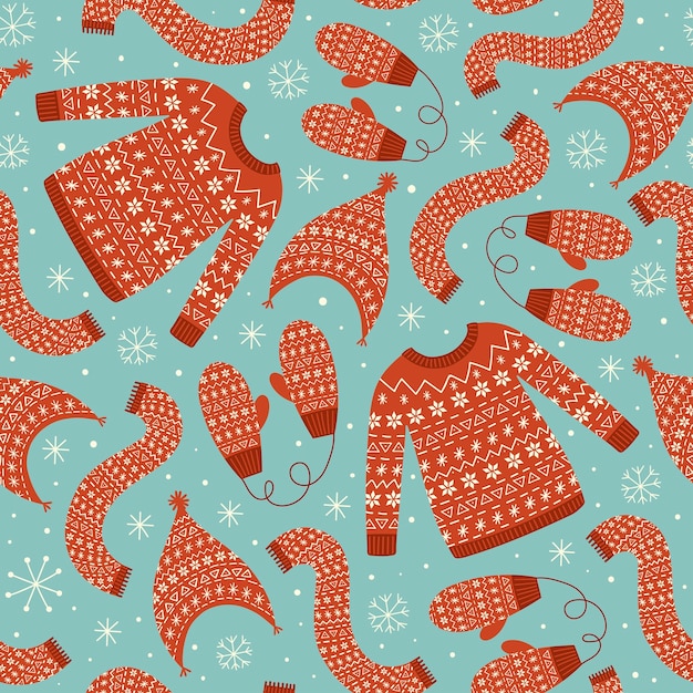 Seamless pattern with cute foxes in the woods. forest texture Premium Vector