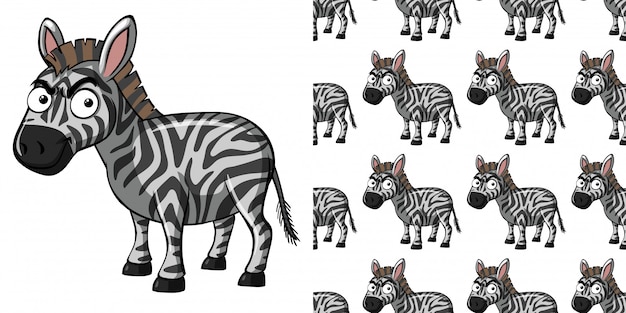 Premium Vector | Seamless pattern with cute zebra