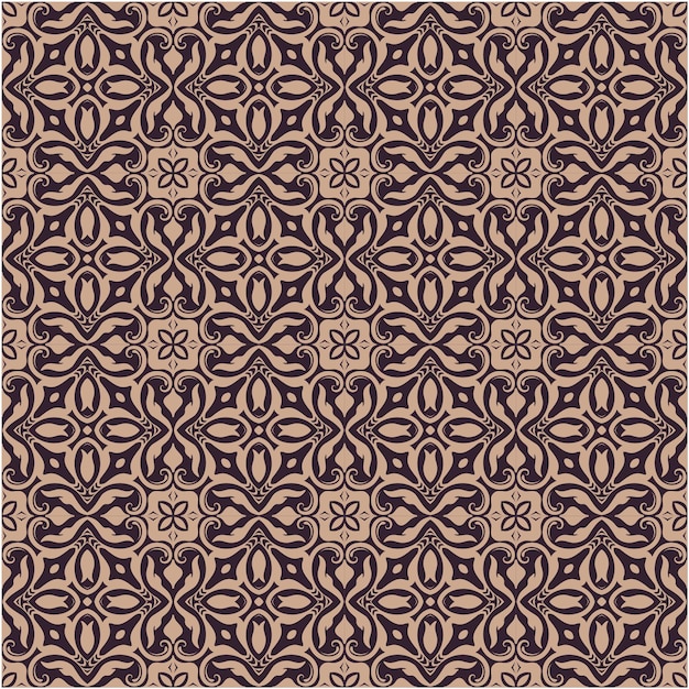 Premium Vector | Seamless pattern with damask motif style