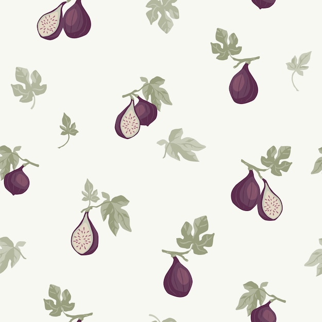 Premium Vector Seamless Pattern With Figs