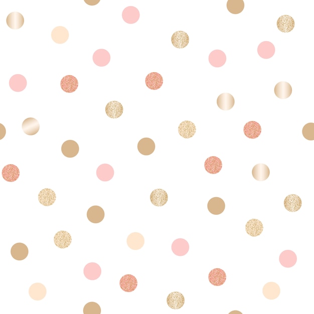 Premium Vector | Seamless pattern with glitter gold polka dots
