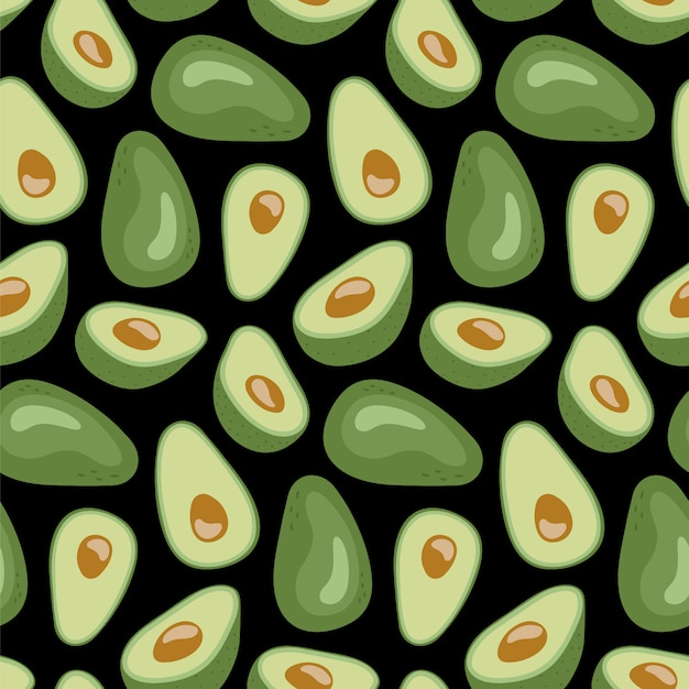 Premium Vector Seamless pattern with hand drawn avocado.