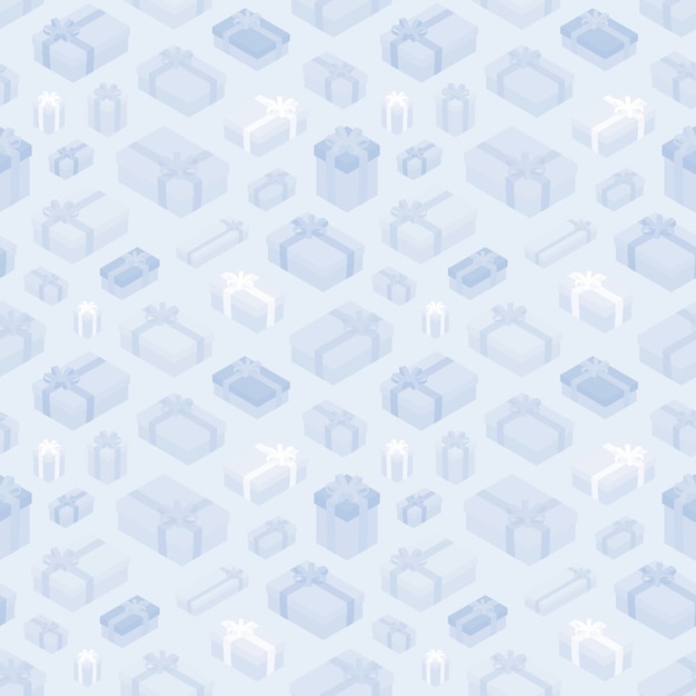Seamless pattern with the isometric gift boxes Premium Vector