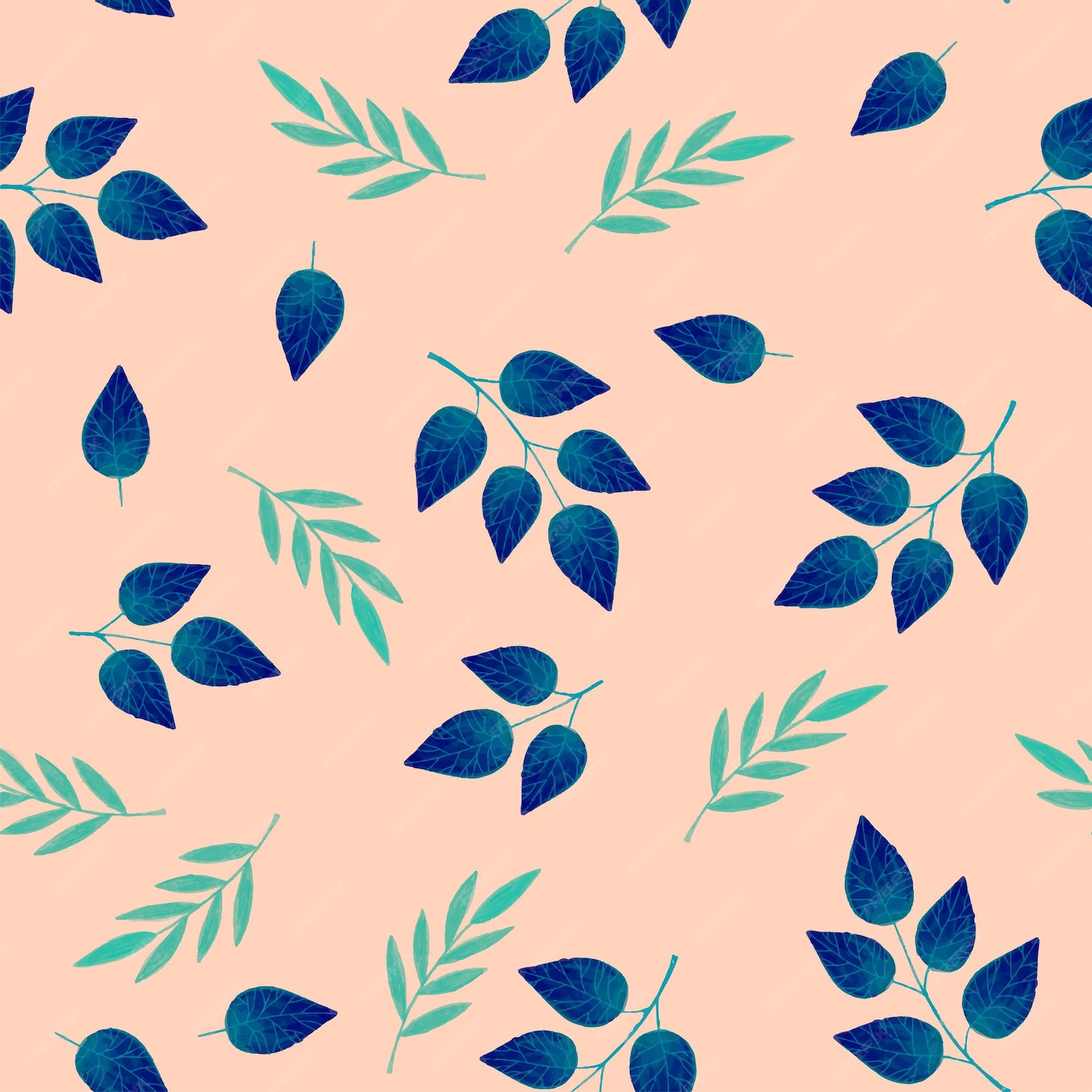 Premium Vector | Seamless pattern with leaves elegant modern background ...
