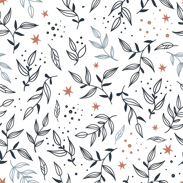 Seamless pattern with leaves Premium Vector