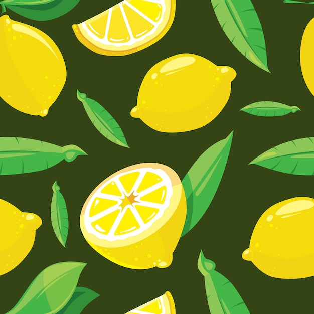 Premium Vector | Seamless pattern with lemon slices