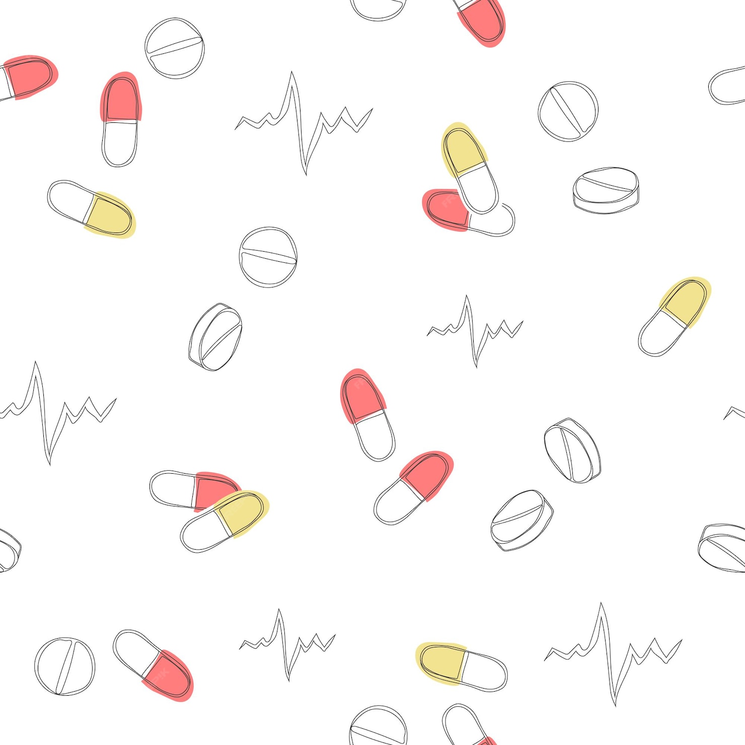 Premium Vector Seamless pattern with pills. health and vitamin