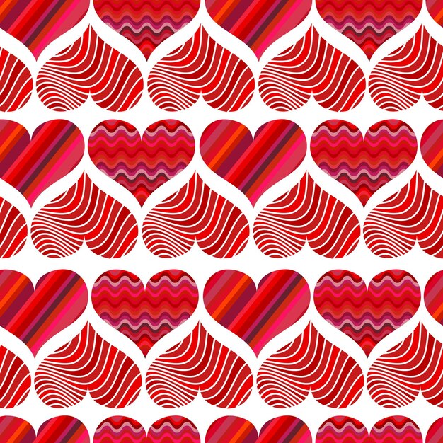 Premium Vector Seamless Pattern With Red Hearts Different Red Hearts