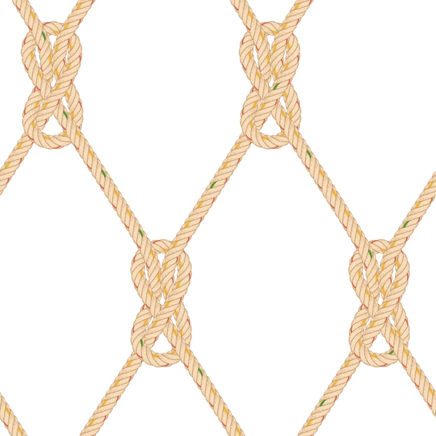 Seamless pattern with rope bending. Premium Vector