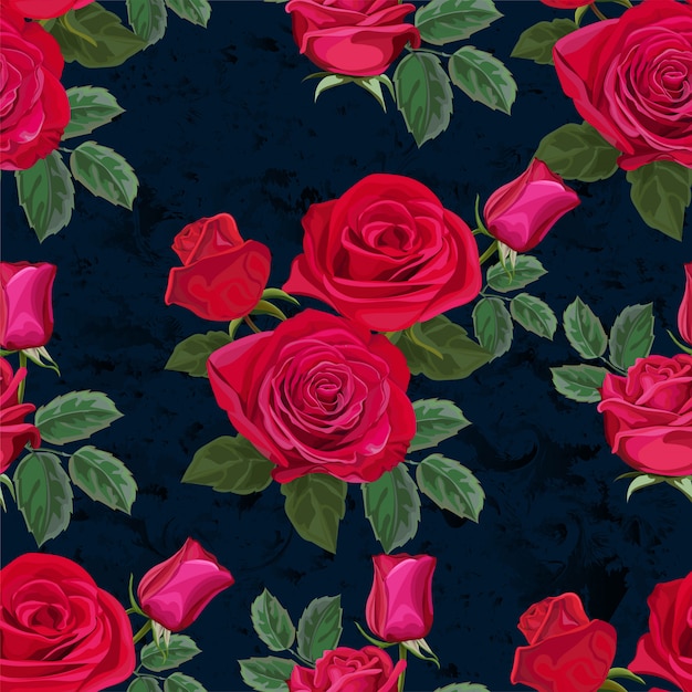 Seamless pattern with rose flower vector illustration Premium Vector