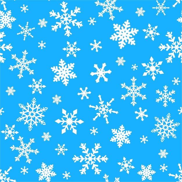 Premium Vector | Seamless pattern with snowflakes on blue