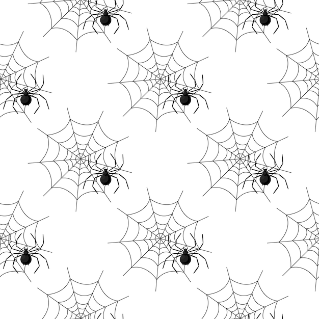 Seamless pattern with spider web on halloween Premium Vector