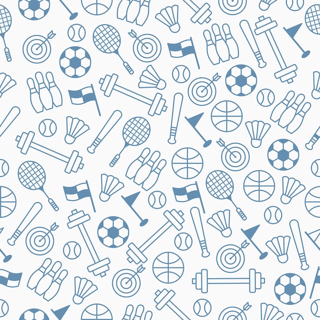 Premium Vector Seamless pattern with sport theme