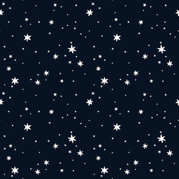 Premium Vector | Seamless pattern with stars in dark background festive ...