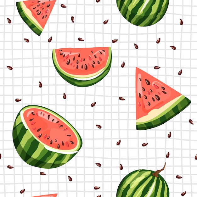 Download Seamless pattern with watermelon. summer vibes Vector ...