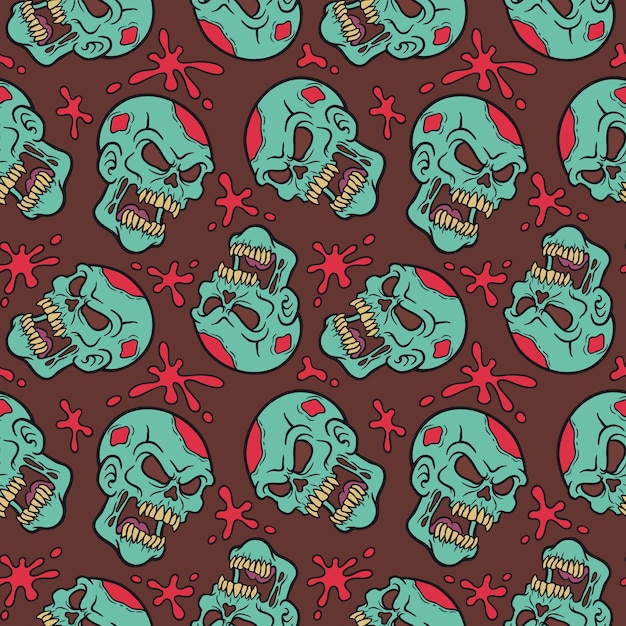 Premium Vector Seamless pattern with zombie