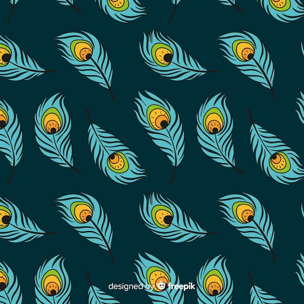 Download Seamless peacock feather pattern Vector | Free Download