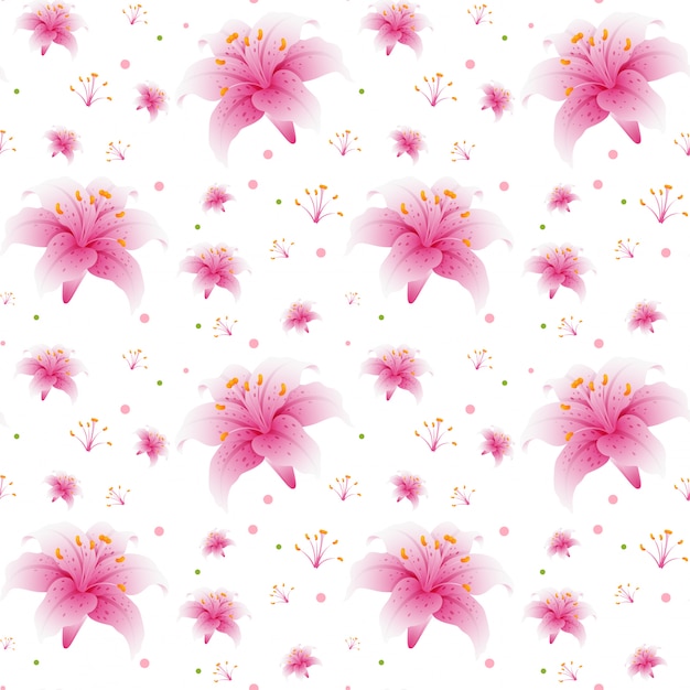 Seamless pink lily wallpaper