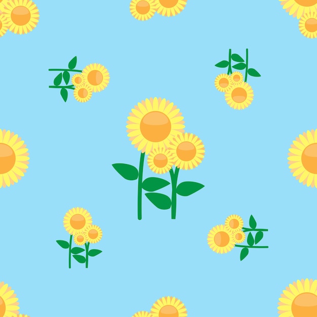 Download Seamless sunflower pattern | Premium Vector