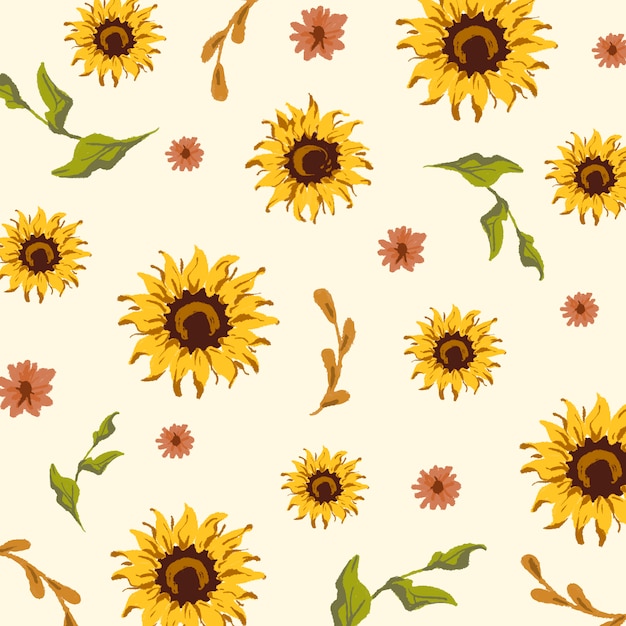 Download Seamless sunflower pattern Vector | Free Download