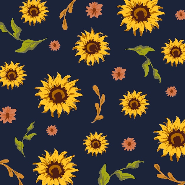 Download Seamless sunflower pattern Vector | Free Download