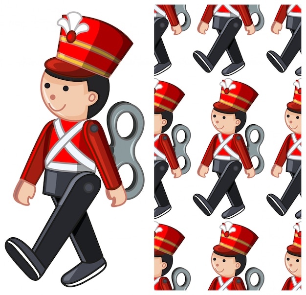 Download Seamless toy soldier isolated on white Vector | Free Download