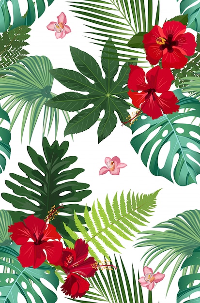 Free Free 344 Tropical Flower Leaves Svg SVG PNG EPS DXF File