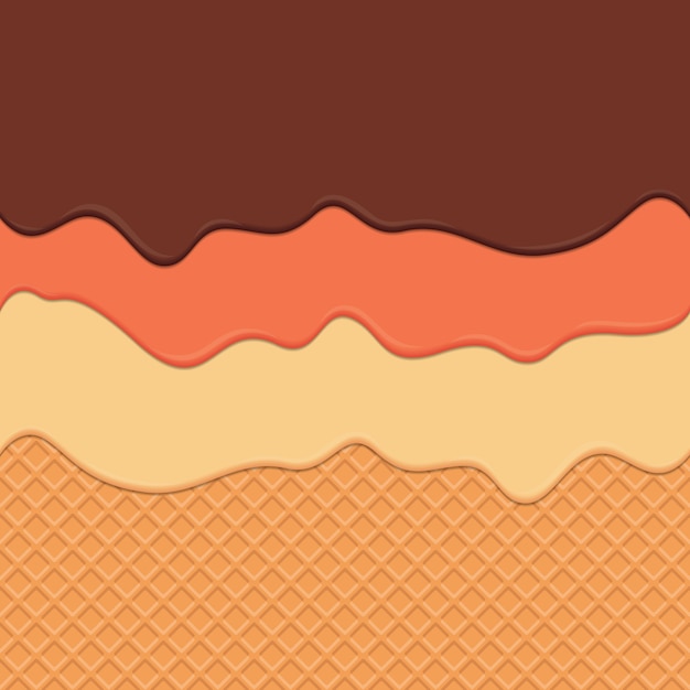 Seamless wafer and dripping cream repeatable vector art background Premium Vector
