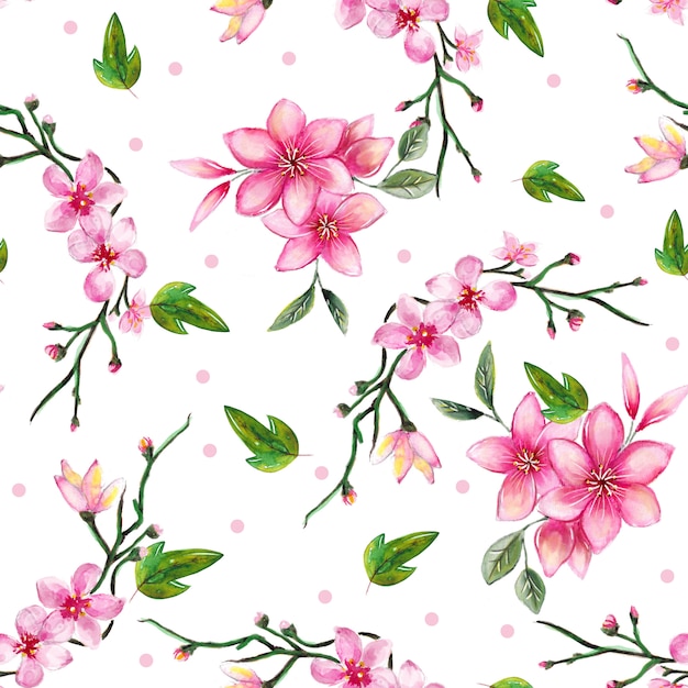 Seamless watercolor floral patern | Premium Vector