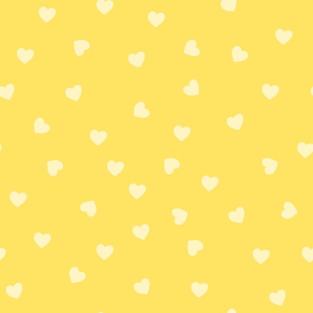 無料のベクター シームレスな黄色のハートパターンのベクトル