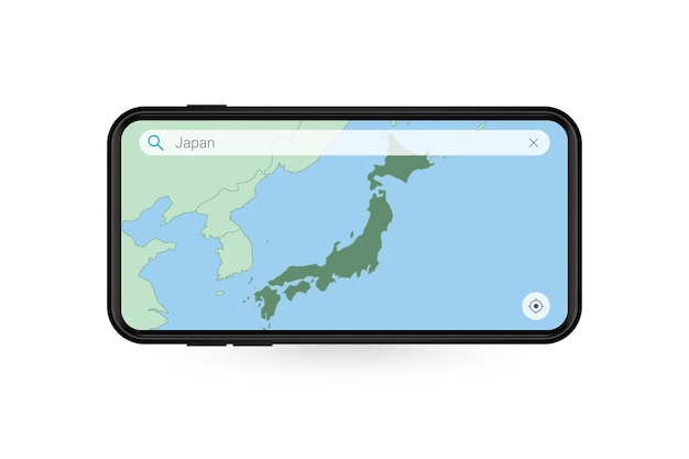 premium-vector-searching-map-of-japan-in-smartphone-map-application