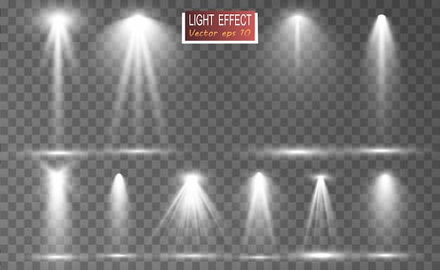 Premium Vector | Searchlight collection for stage lighting, light ...