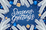 Premium Vector Seasons Greetings Lettering Text