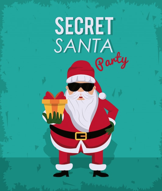 Premium Vector | Secret santa in the office background