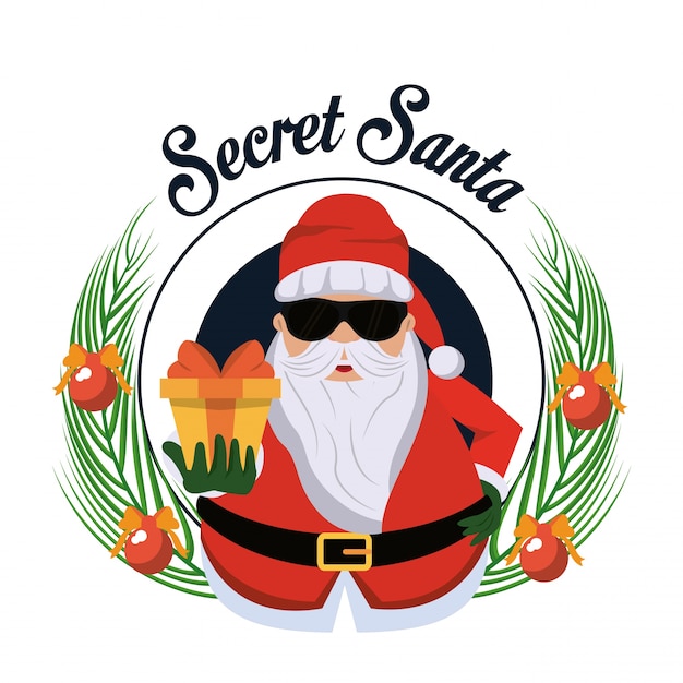 Premium Vector | Secret santa in the office background