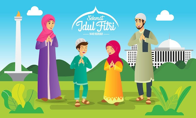 Selamat hari raya idul fitri  is another language of happy 
