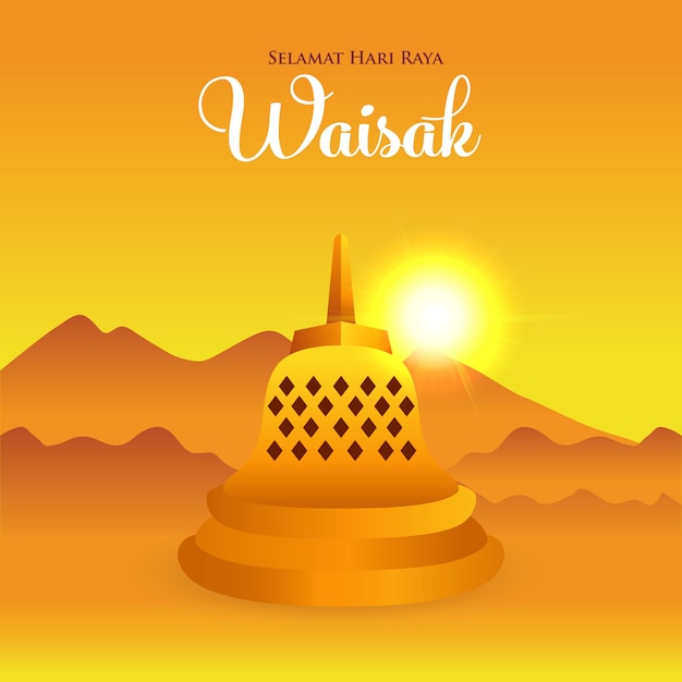 Premium Vector Selamat Hari Raya Waisak Translation Happy Vesak Day Illustration