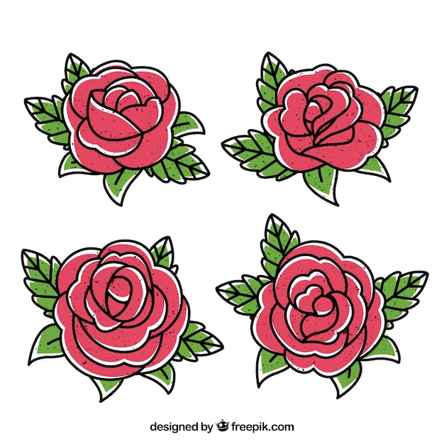 Free Vector Selection Of Decorative Roses