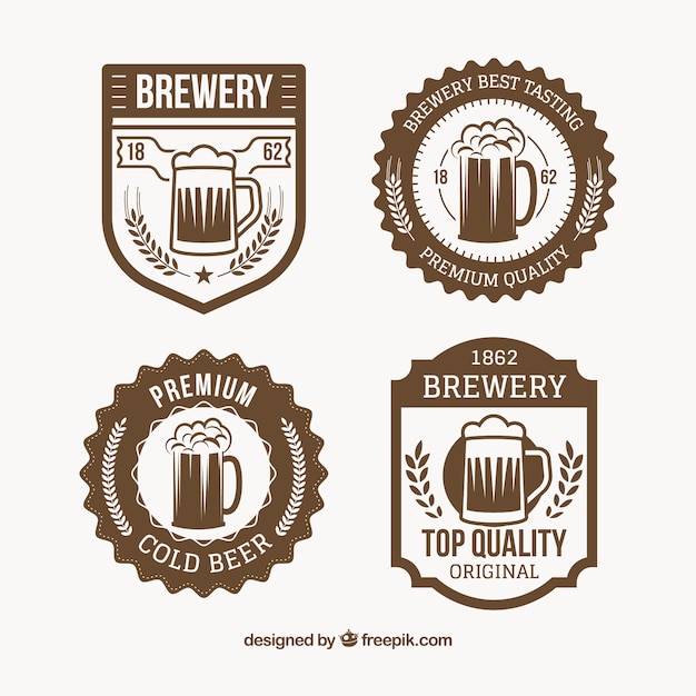 Download Selection of beer labels in retro style Vector | Free Download
