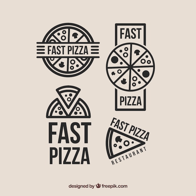 Selection of four logos for pizza
