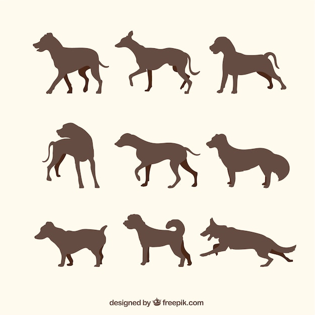 Selection of great dog silhouettes
